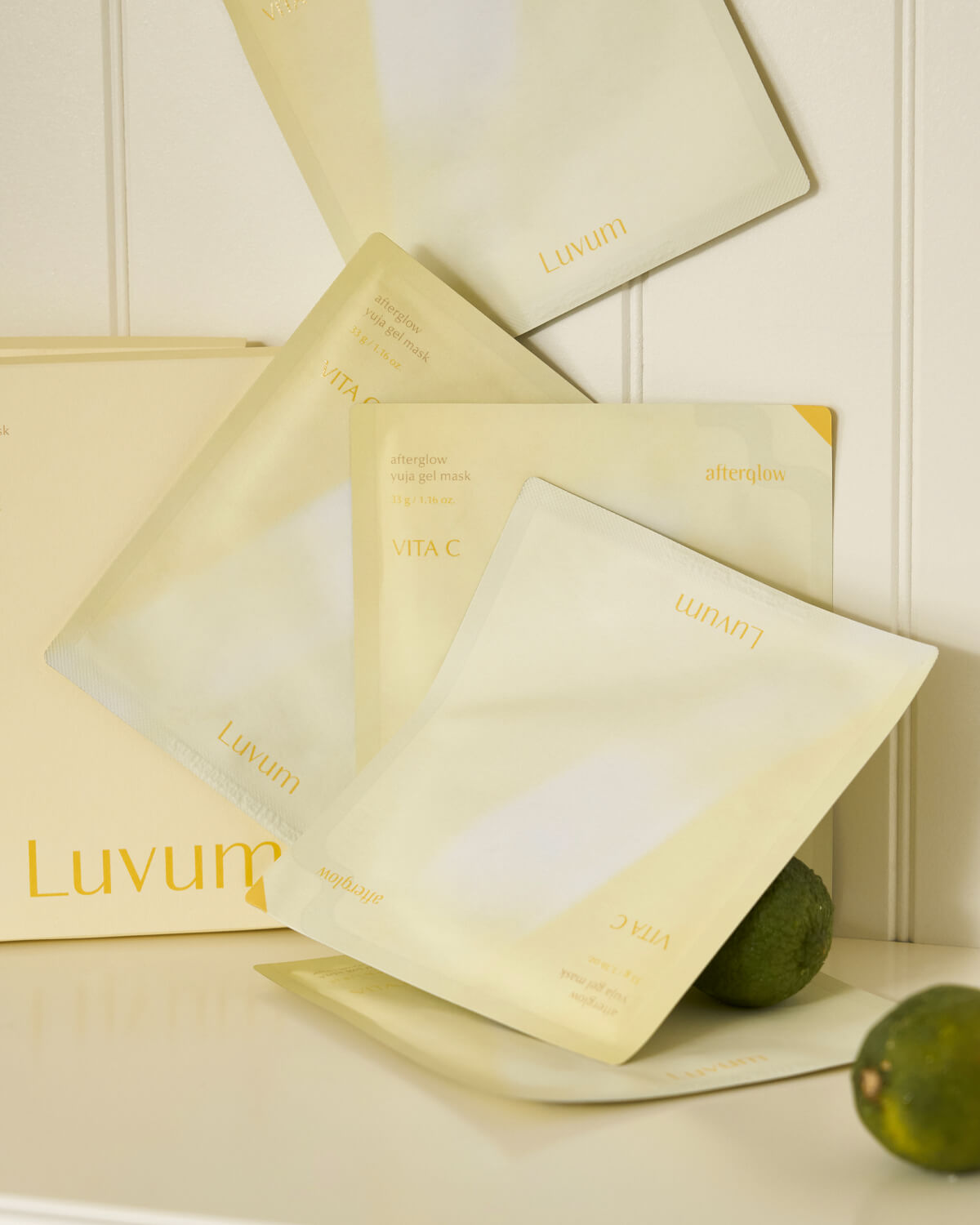 Luvum Afterglow Yuja Gel Mask_Brightening Vitamin C Overnight Hydrogel Mask x5