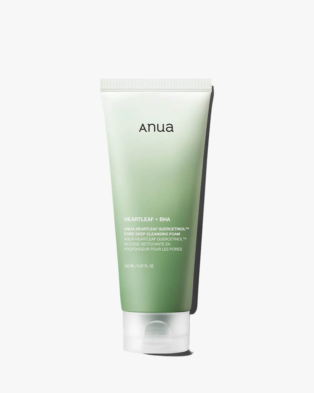 Anua Heartleaf + BHA Quercetinol Pore Deep Cleansing Foam. 150ml tube for deep pore cleansing and sebum control.
