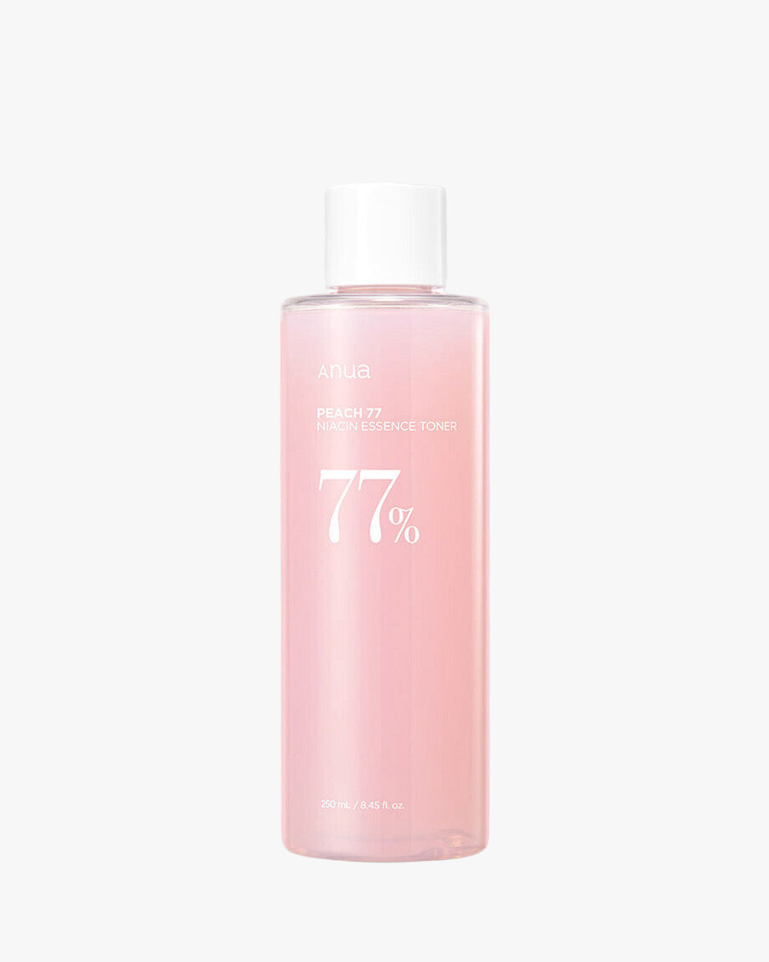 Anua Peach 77% Niacin Essence Toner. 250ml. Hydrating and brightening toner for smooth, clear, and glowing skin.