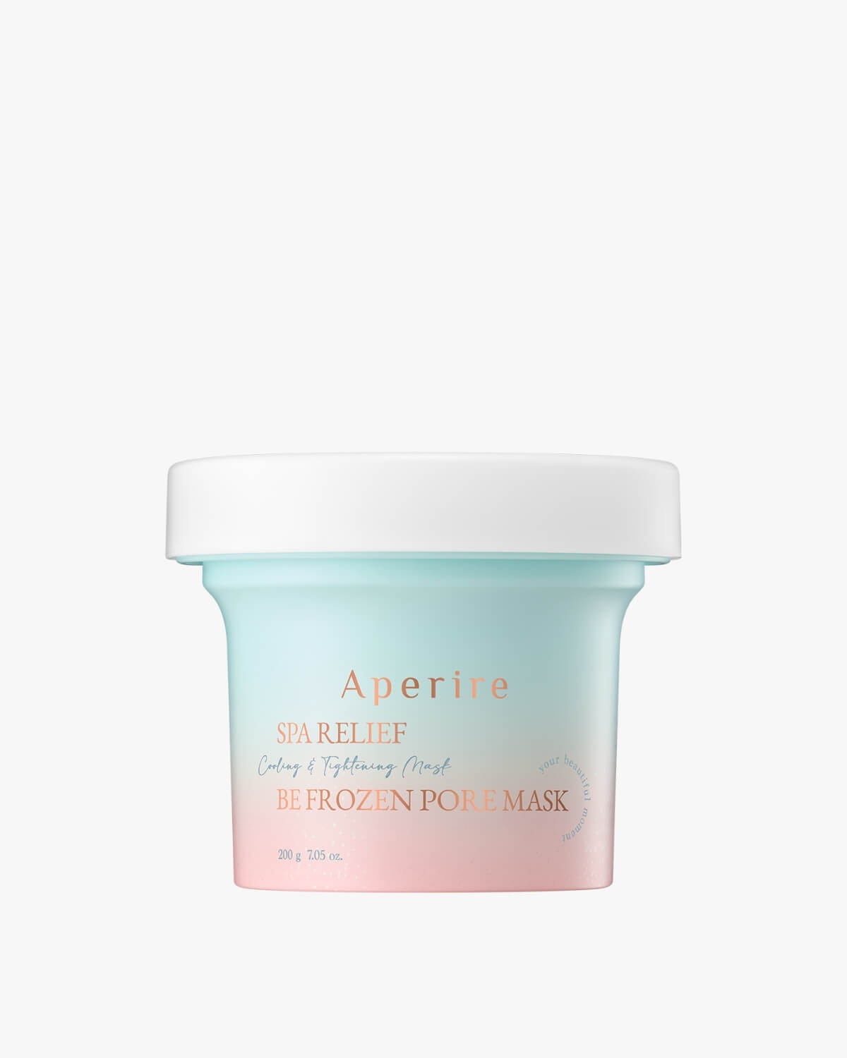 Close-up of the Aperire Spa Relief Cooling & Tightening Be Frozen Pore Mask jumbo jar, 200g/7.05 oz.