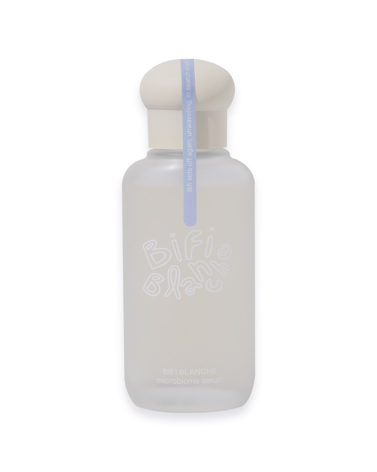 Bifi Blanche Microbiome Serum bottle with an off-white cap isolated on a white background.