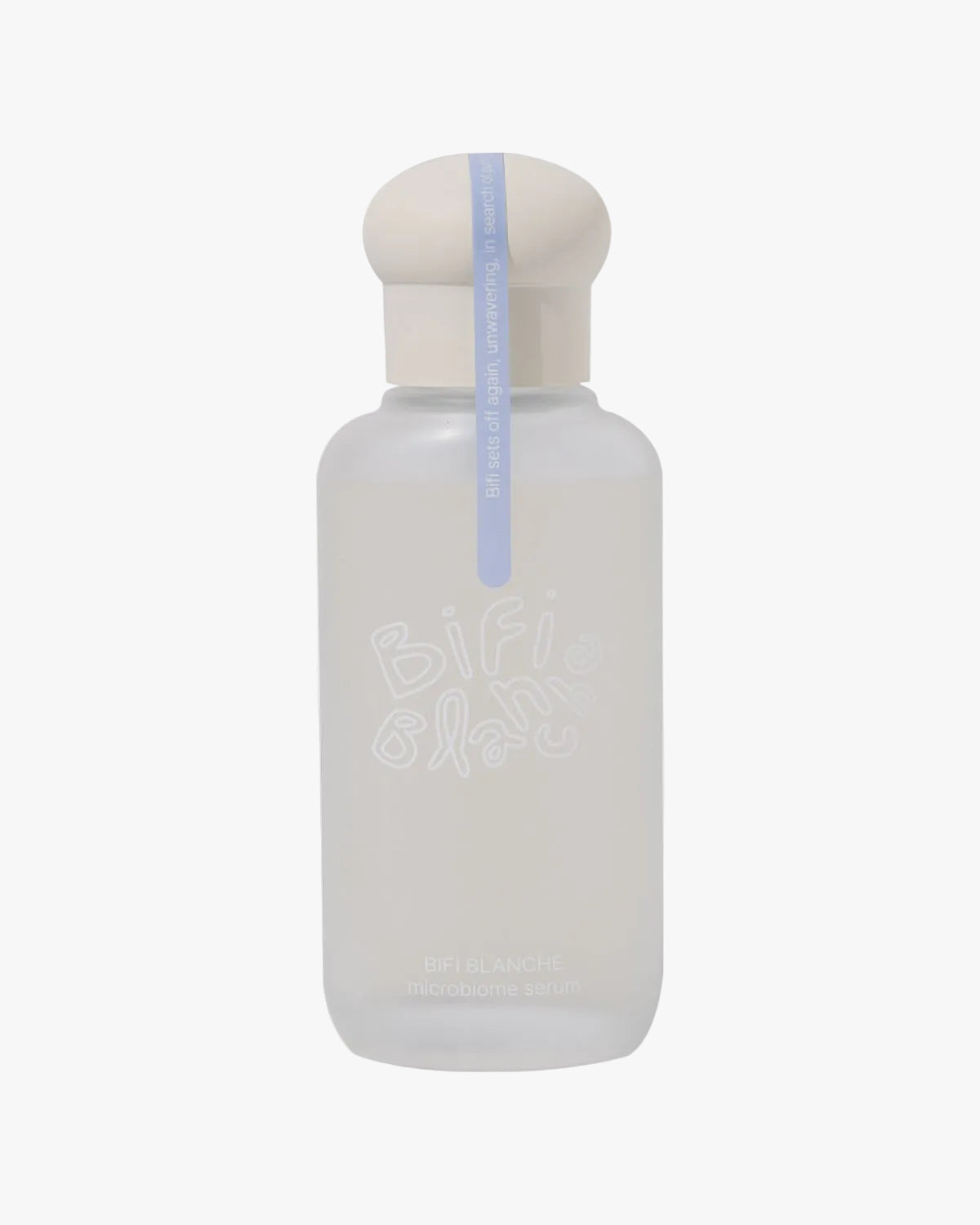 Bifi Blanche Microbiome Serum bottle with an off-white cap isolated on a white background.