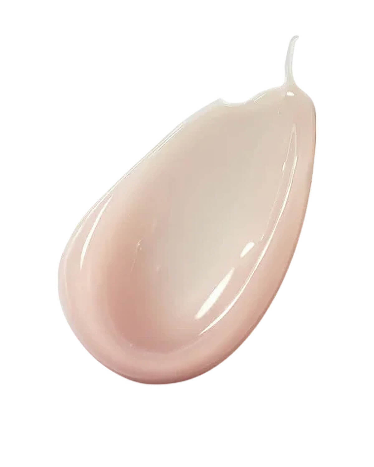 A single, luxurious swatch of the pink-tinted, gel-type moisturizing cream, showcasing its smooth texture on a white background.