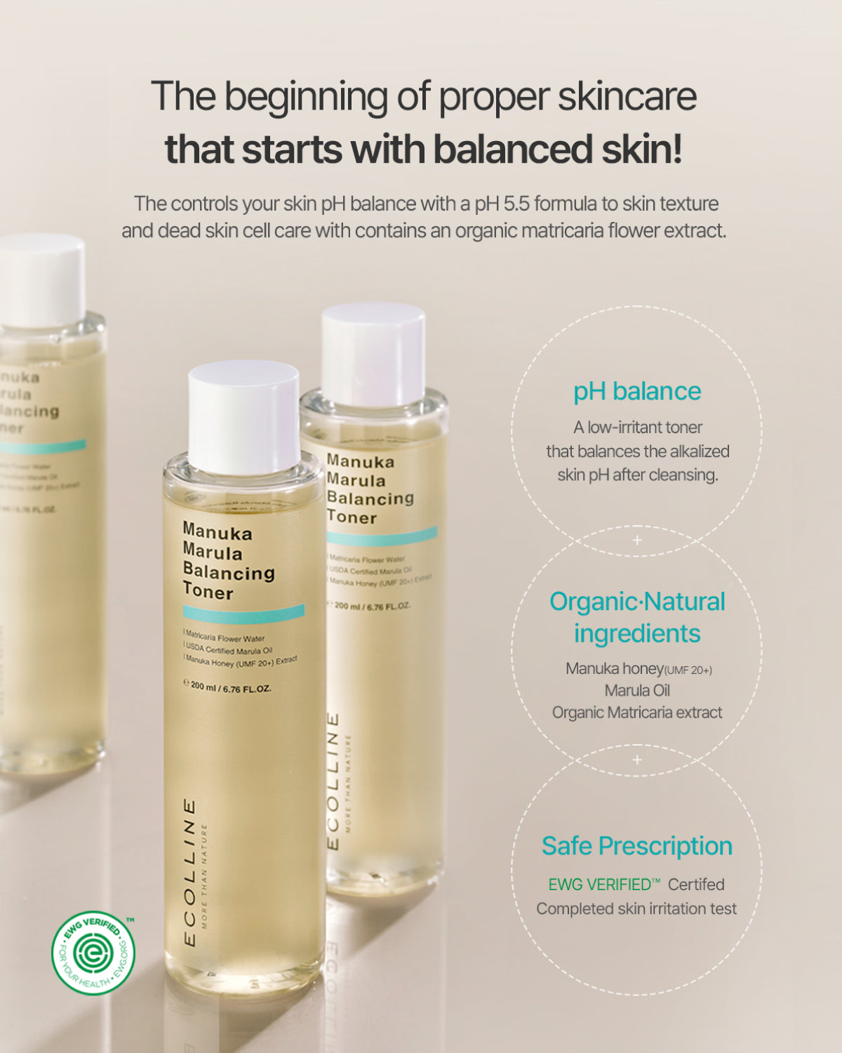 Ecolline Manuka Marula Balancing Toner_Organic pH-Balancing & Soothing Toner
