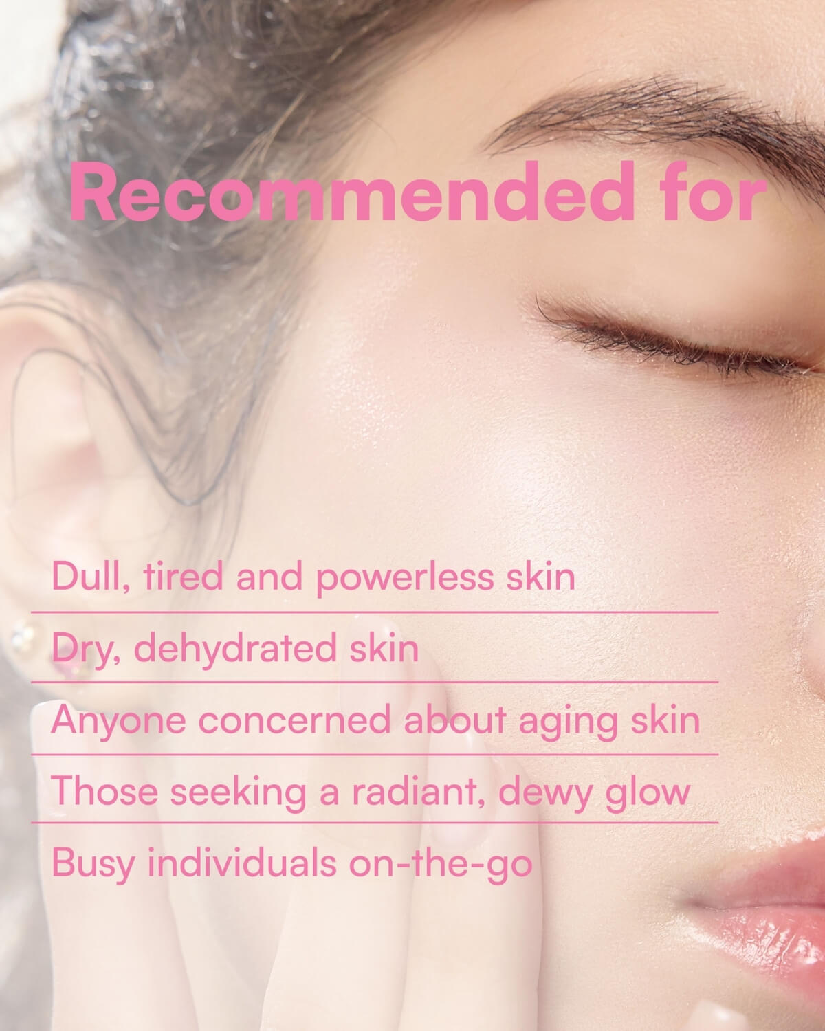 Skincare recommendations for Face Republic Rose Mist including dull, dry, and aging skin types.