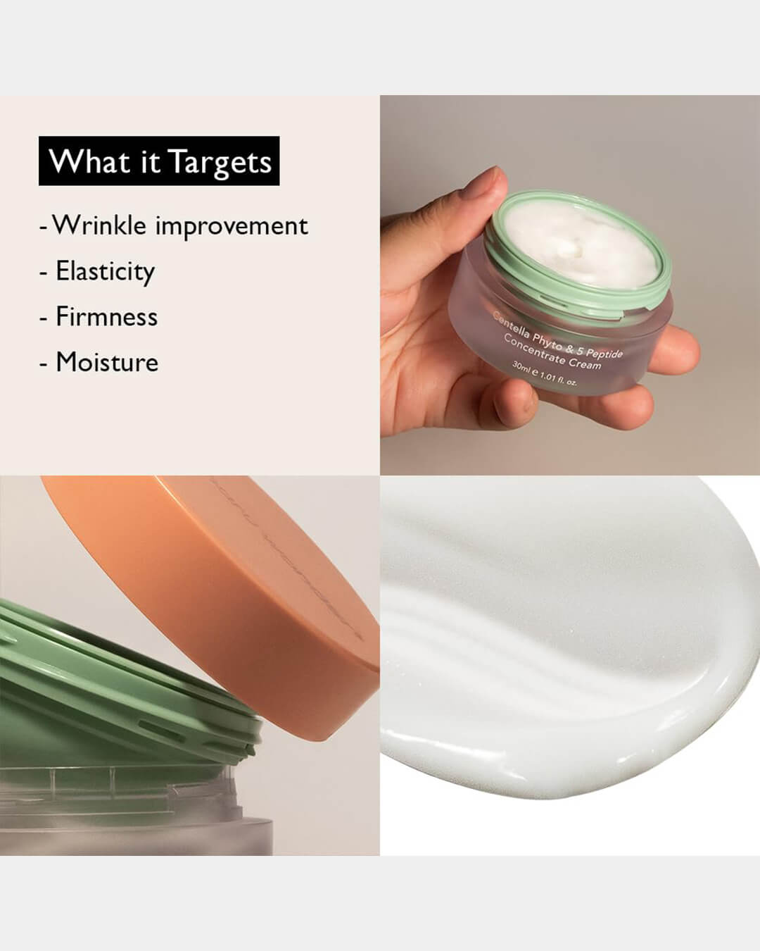 Ohlolly K-Beauty Skincare Centella Phyto & 5 Peptide Concentrate Cream