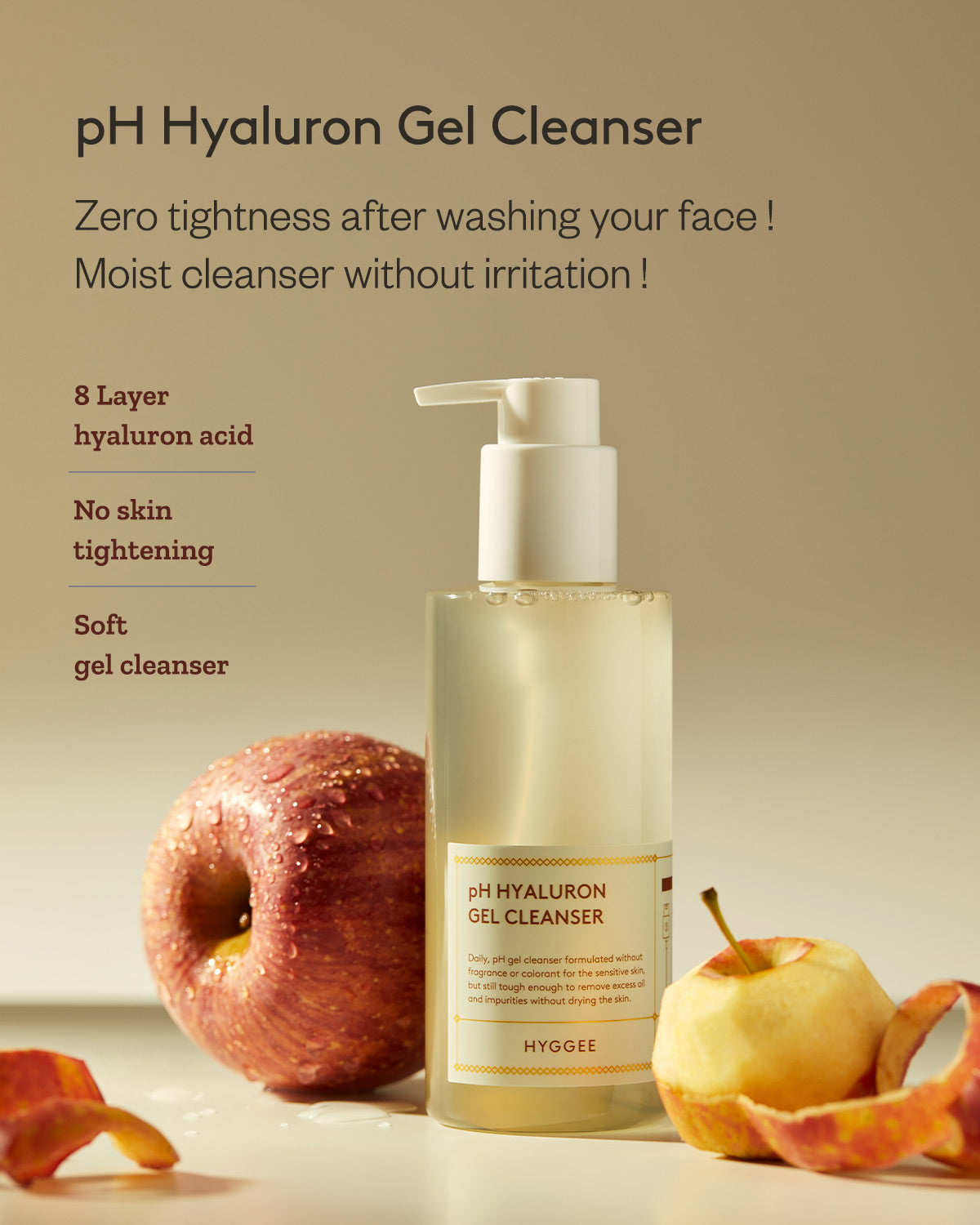 Hyggee pH Hyaluron Gel Cleanser_Hydrating and Gentle Gel Cleanser with 8 Layers of Hyaluronic Acid