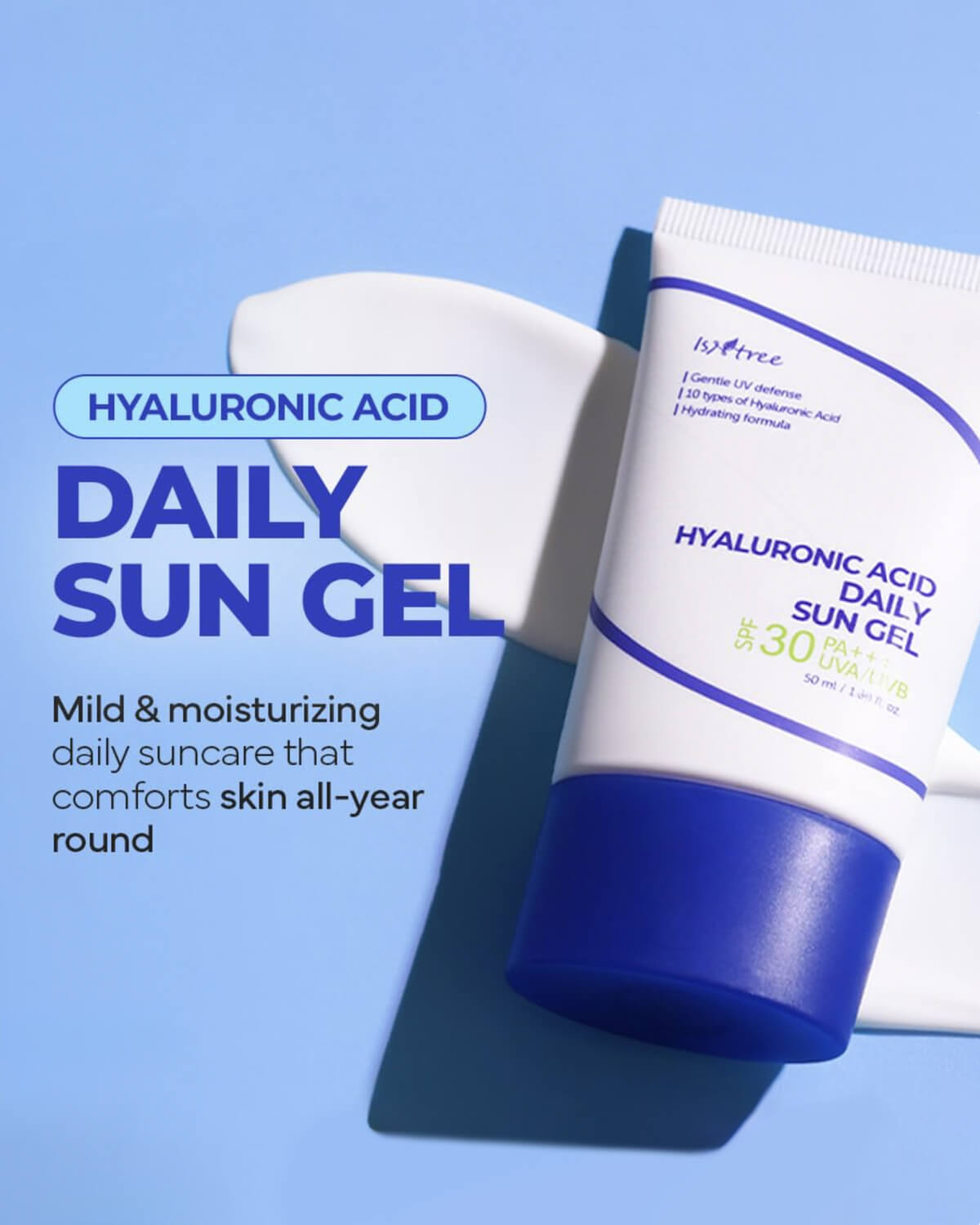 Isntree Hyaluronic Acid Daily Sun Gel_Hydrating and Soothing Complete Daily Sunscreen