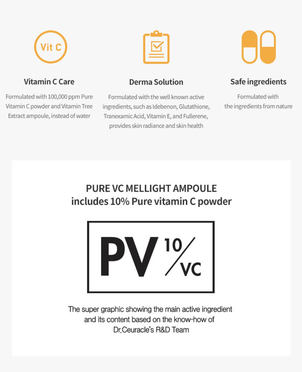 Ohlolly Korean Skincare Dr Ceuracle Pure VC Mellight Ampoule Special Set 4-pk