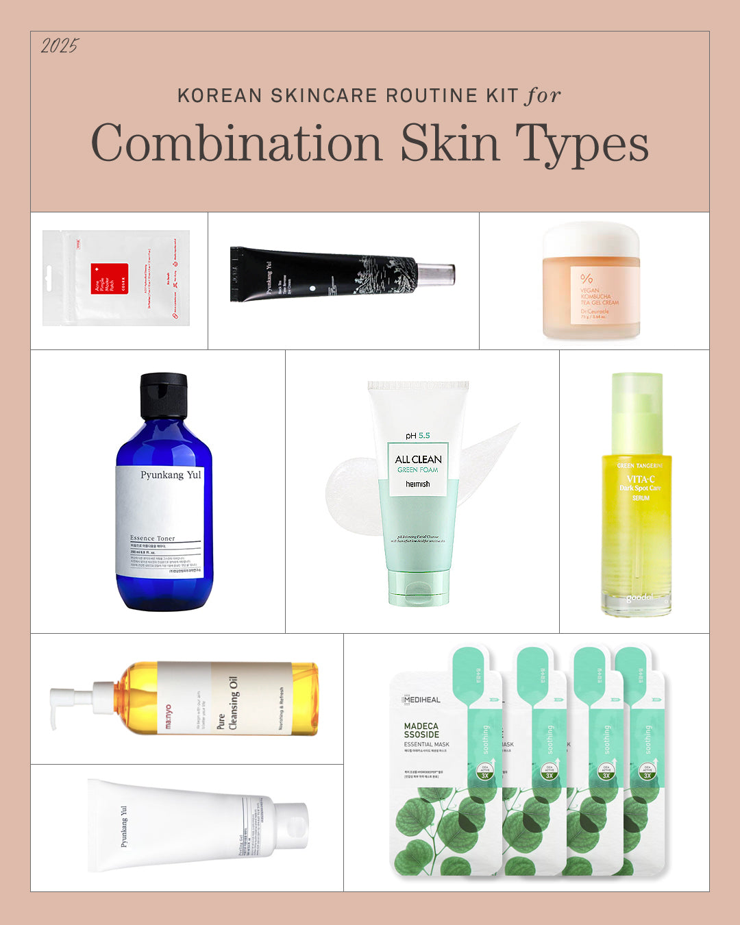 Ohlolly Korean Skincare Best Seller K-beauty Routine Kit for Combination Skin