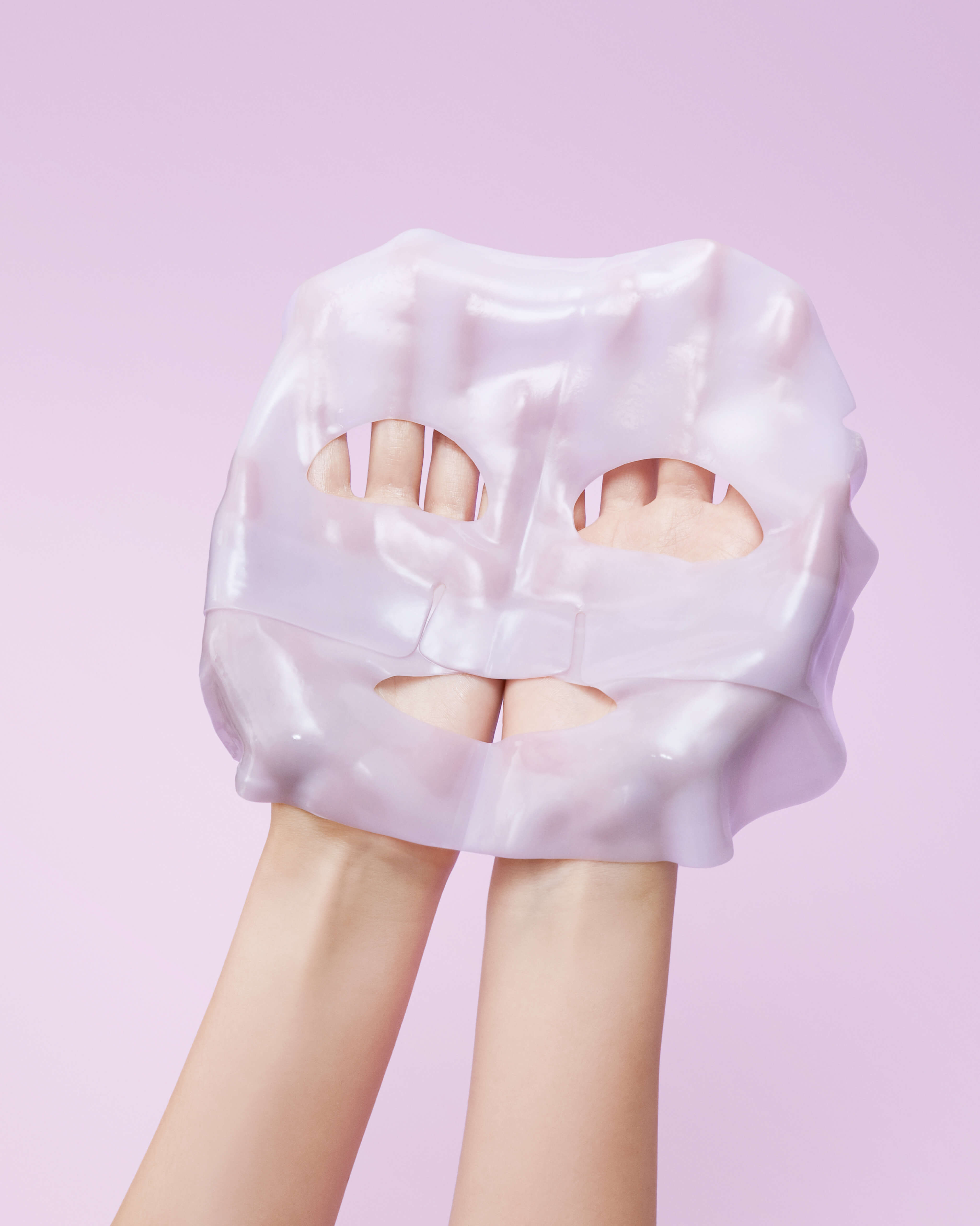 MediAnswer Calming Collagen Mask_Soothing Collagen Mask for Sensitive & Stressed Skin, hand showing the collagen mask texture