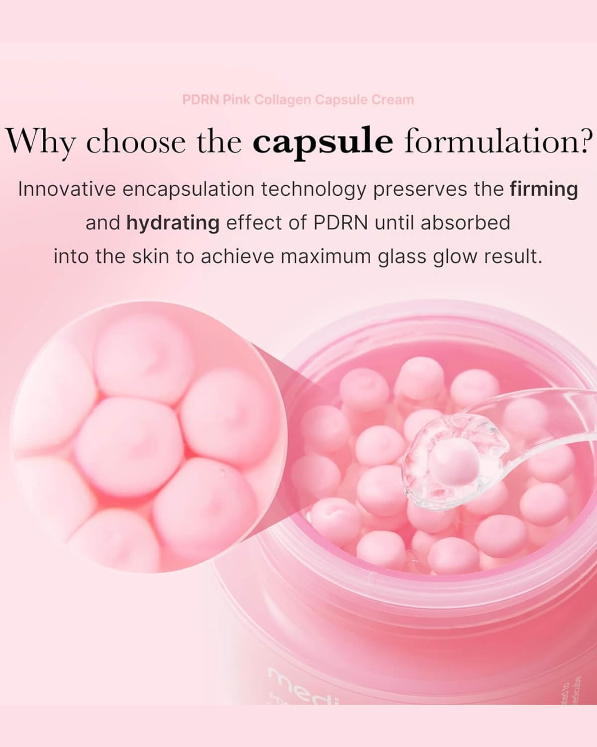 Medicube PDRN Pink Collagen Capsule Cream, infographic why choose the capsule formulation