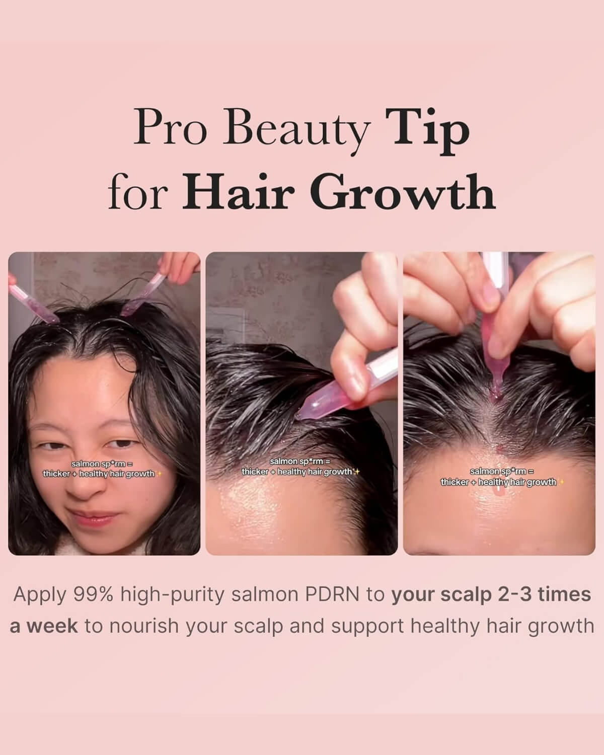 Medicube PDRN Pink One Day Serum, inofgraphic - pro beauty tip for hair growth