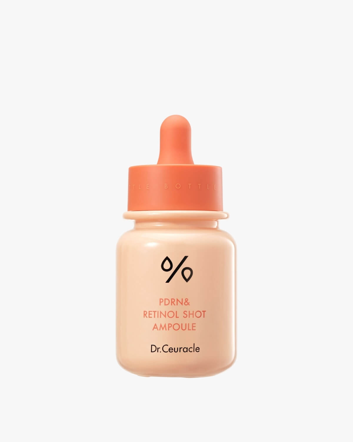 Dr. Ceuracle PDRN and Retinol Shot Ampoule bottle with dropper cap against a white background.