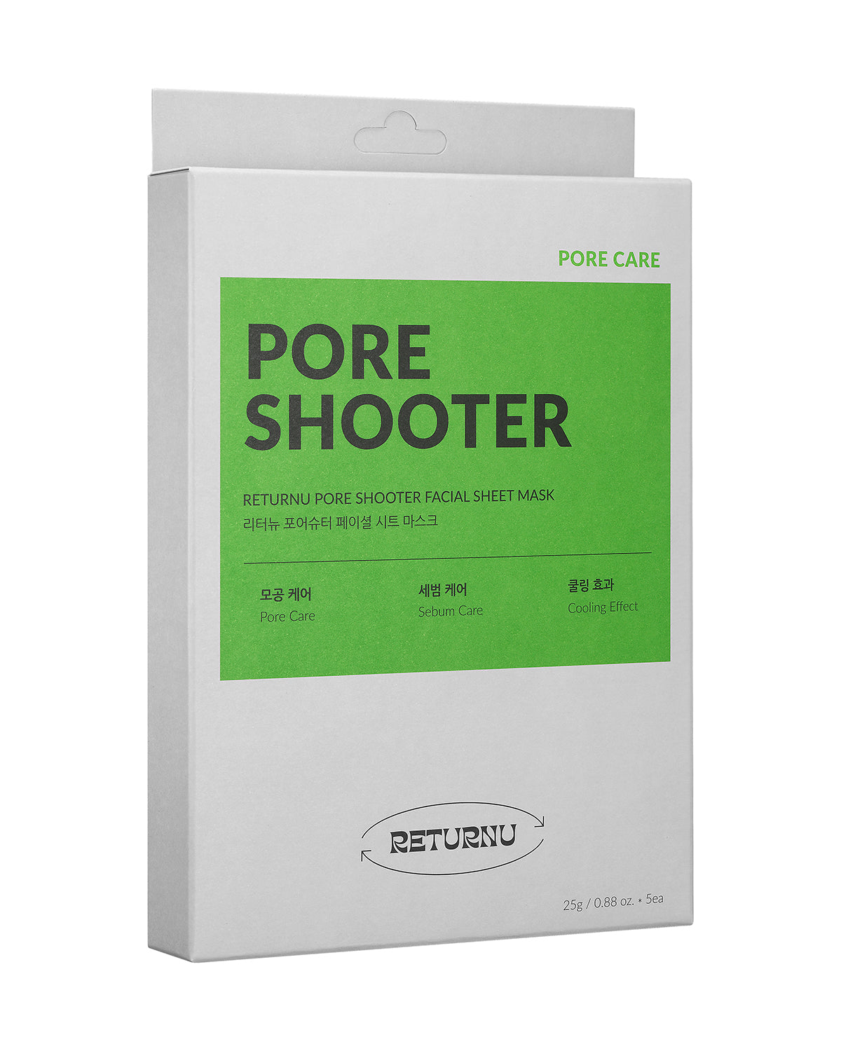 Returnu Poreshooter Facial Sheet Mask_Instant Cooling & Pore-Tightening Sheet Mask