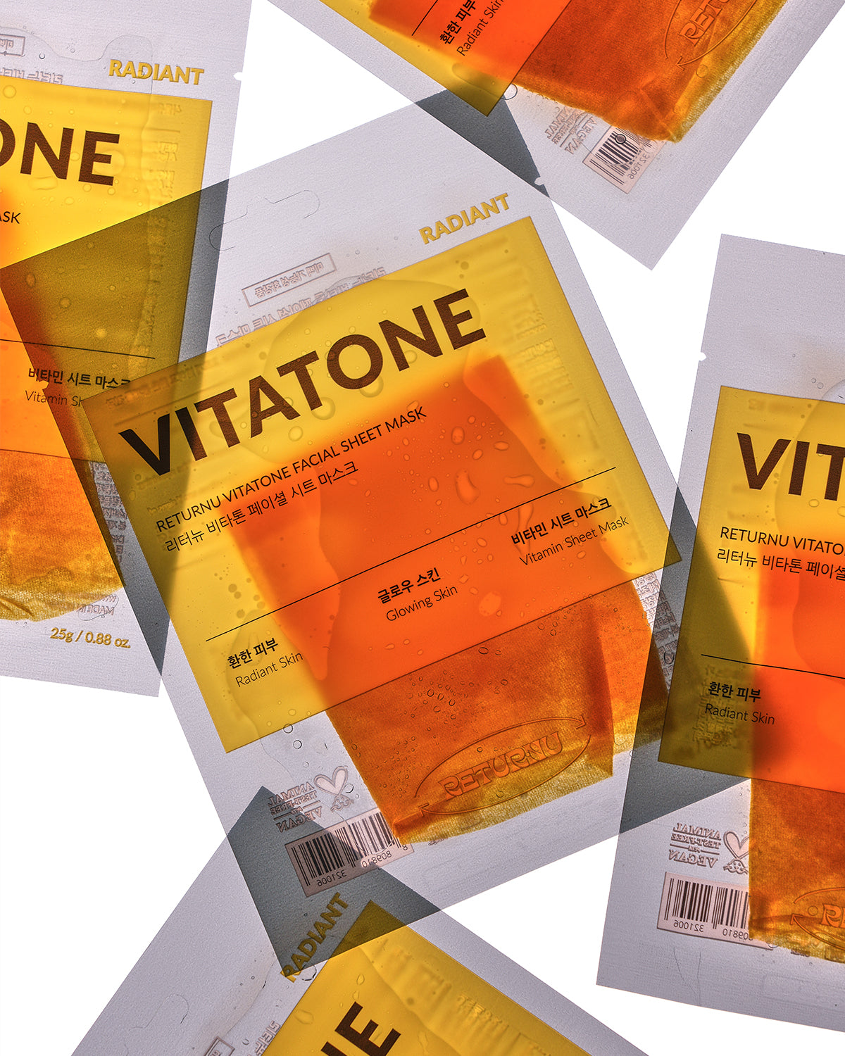 Returnu Vitatone Facial Sheet Mask_Radiance-Boosting Vitamin C Sheet Mask