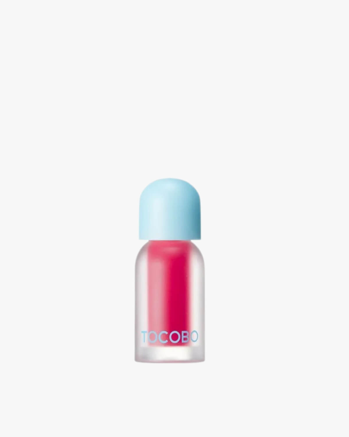Single bottle of Tocobo Juicy Berry Plumping Lip Oil in the vibrant pink shade 12 Cherry Ade.