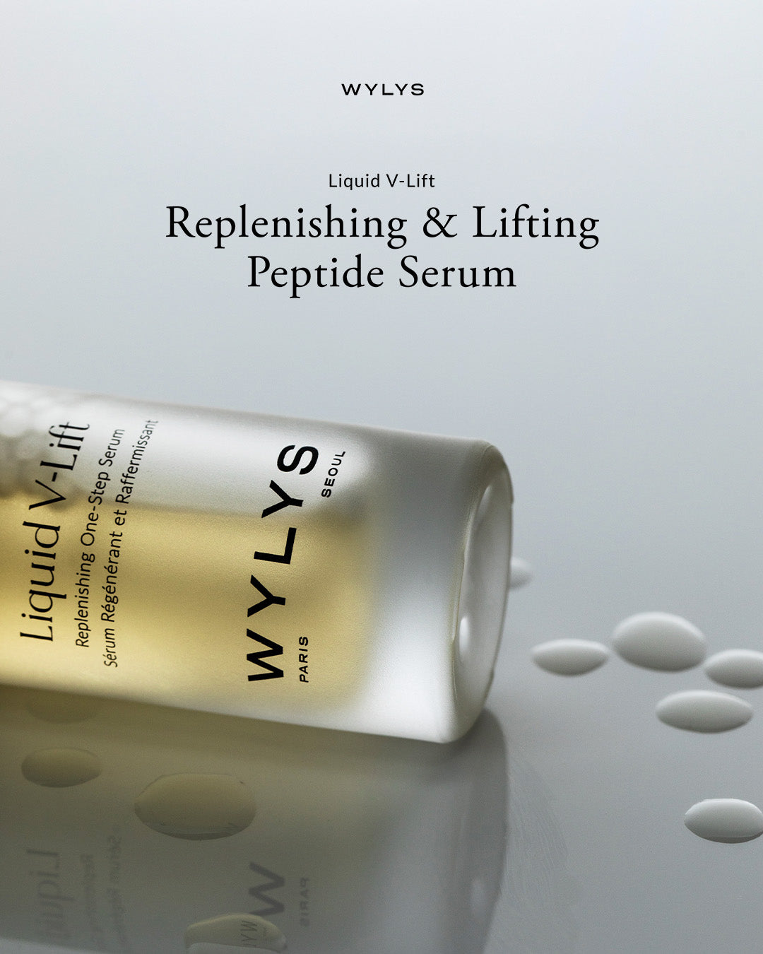 WYLYS Liquid V-Lift Peptide Antioxidant One Step Lightweight Serum Made in France Lifting Firming Anti-aging, Peptide-infused lifting serum with AFA-GS Alga Complex to firm, hydrate, and smooth fine lines for youthful skin