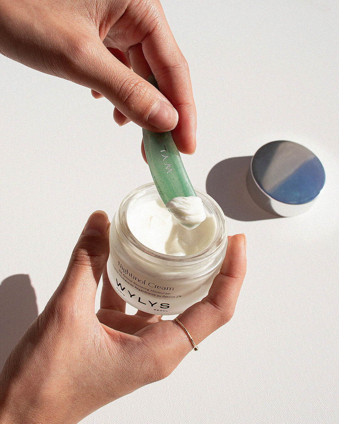 WYLYS Jade Spatula Facial Tool Facial Tool to Scoop, Soothe, and Depuff 100% Natural Stone, Wylys Jade Spatula – Multi-Use Facial Tool for Skincare and Massage, Natural Jade Spatula for Hygienic Skincare Application and Depuffing