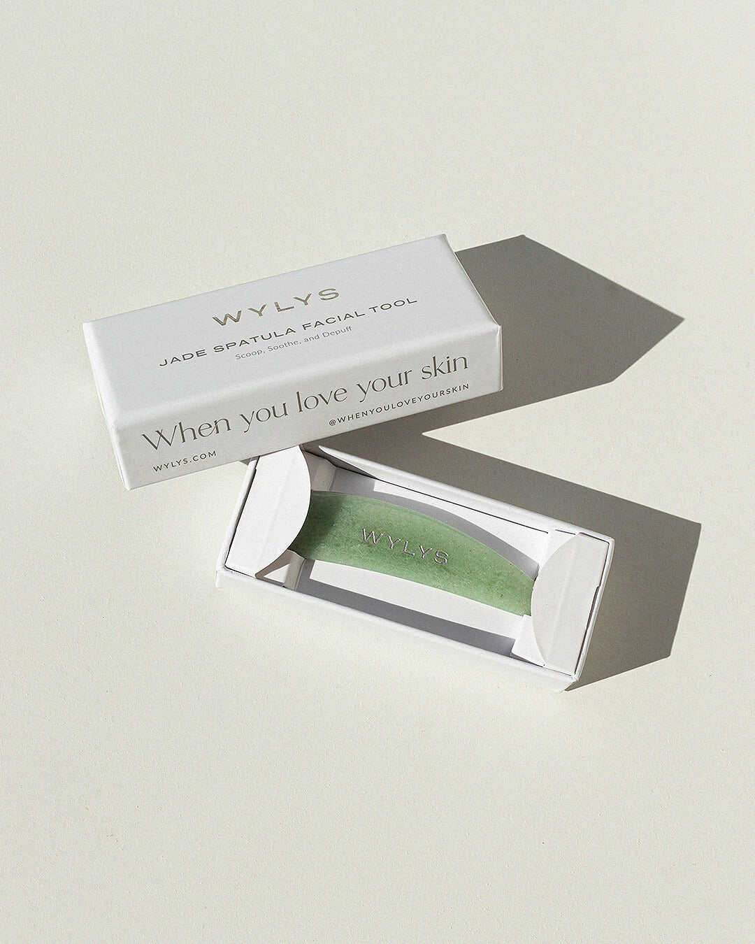 WYLYS Jade Spatula Facial Tool to Scoop, Soothe, and Depuff 100% Natural Stone. Gift-friendly Box.