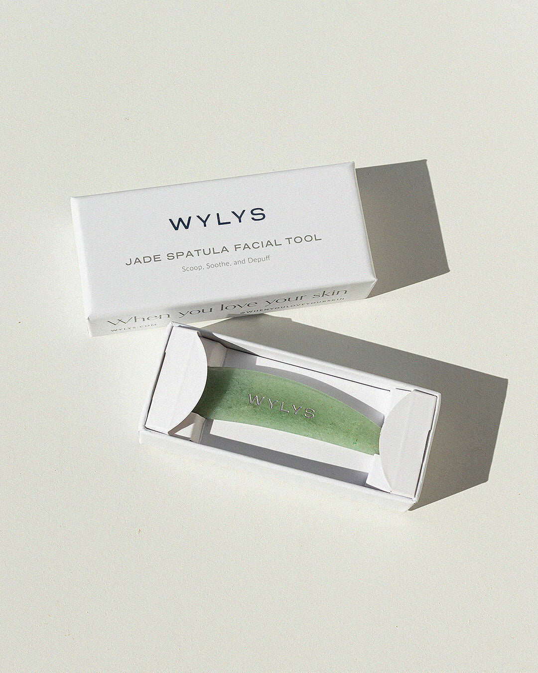 WYLYS Jade Spatula Facial Tool Facial Tool to Scoop, Soothe, and Depuff 100% Natural Stone, Wylys Jade Spatula – Multi-Use Facial Tool for Skincare and Massage, Natural Jade Spatula for Hygienic Skincare Application and Depuffing