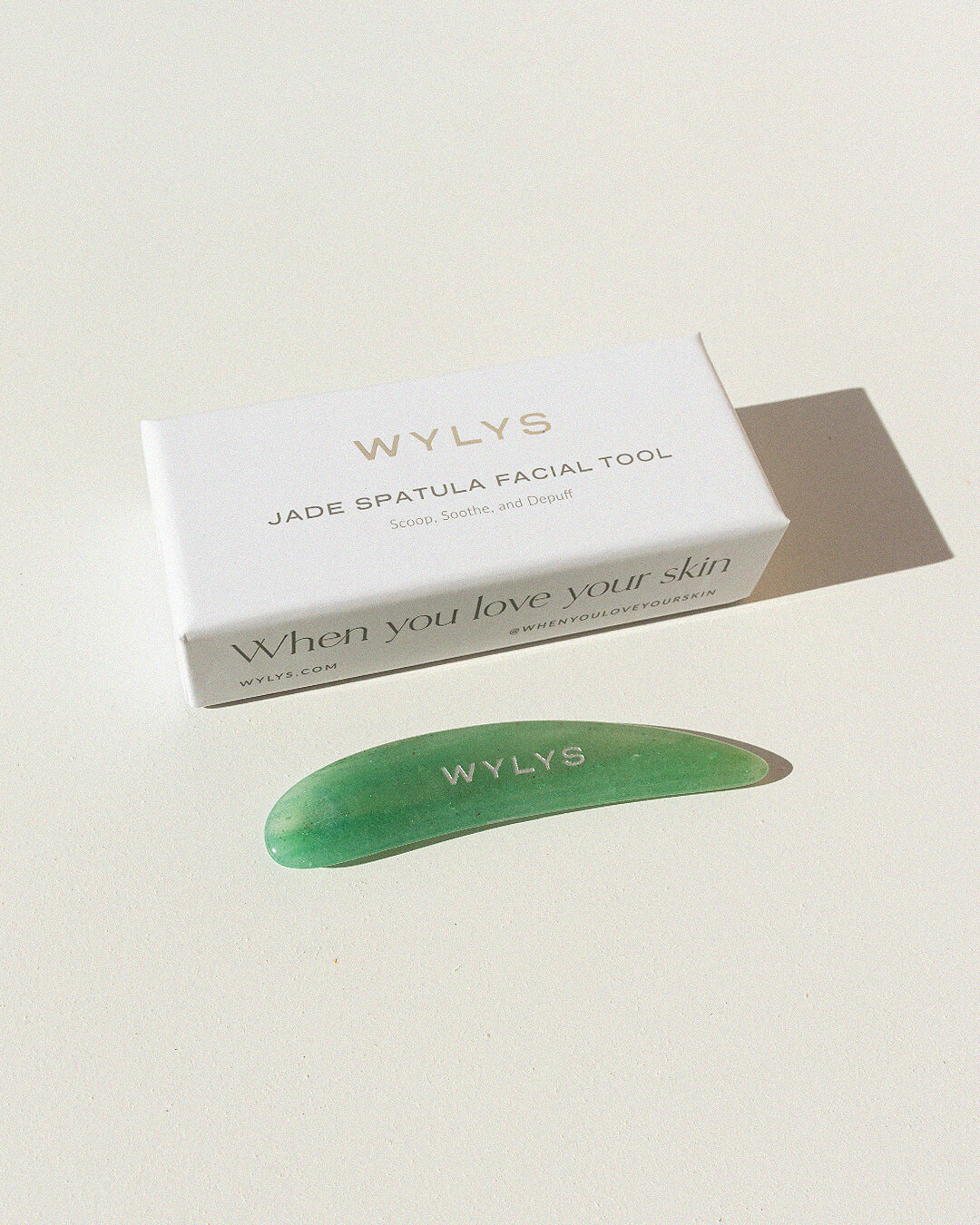 WYLYS Jade Spatula Facial Tool Facial Tool to Scoop, Soothe, and Depuff 100% Natural Stone, Wylys Jade Spatula – Multi-Use Facial Tool for Skincare and Massage, Natural Jade Spatula for Hygienic Skincare Application and Depuffing