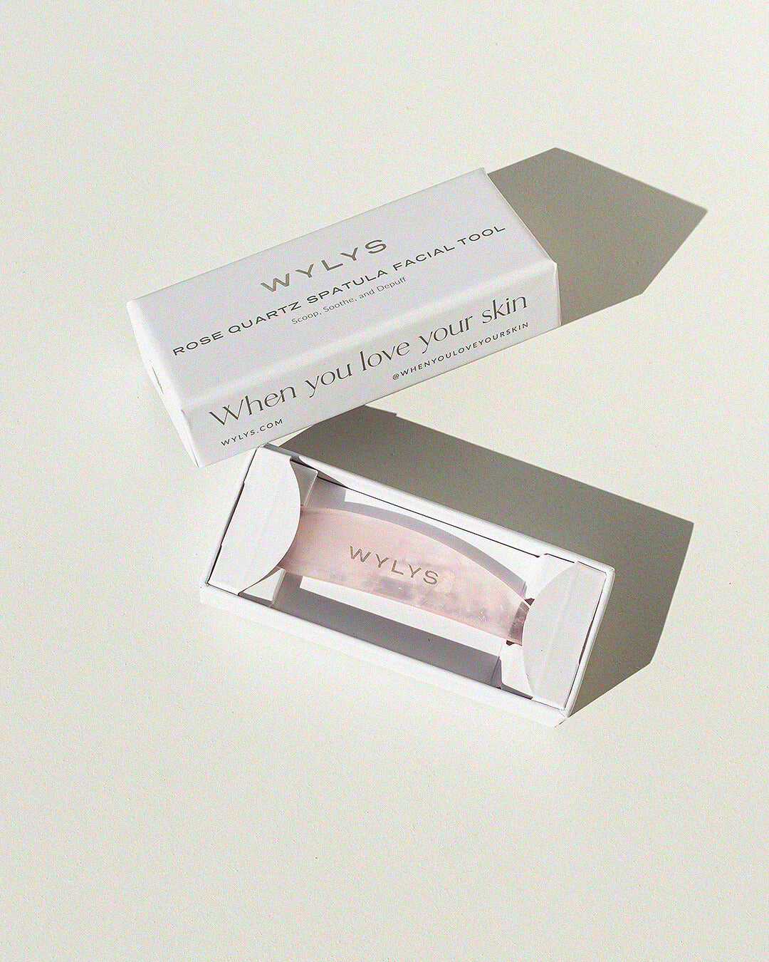 WYLYS Rose Quartz Spatula Facial Tool to Scoop, Soothe, and Depuff 100% Natural Stone. Gift-friendly.