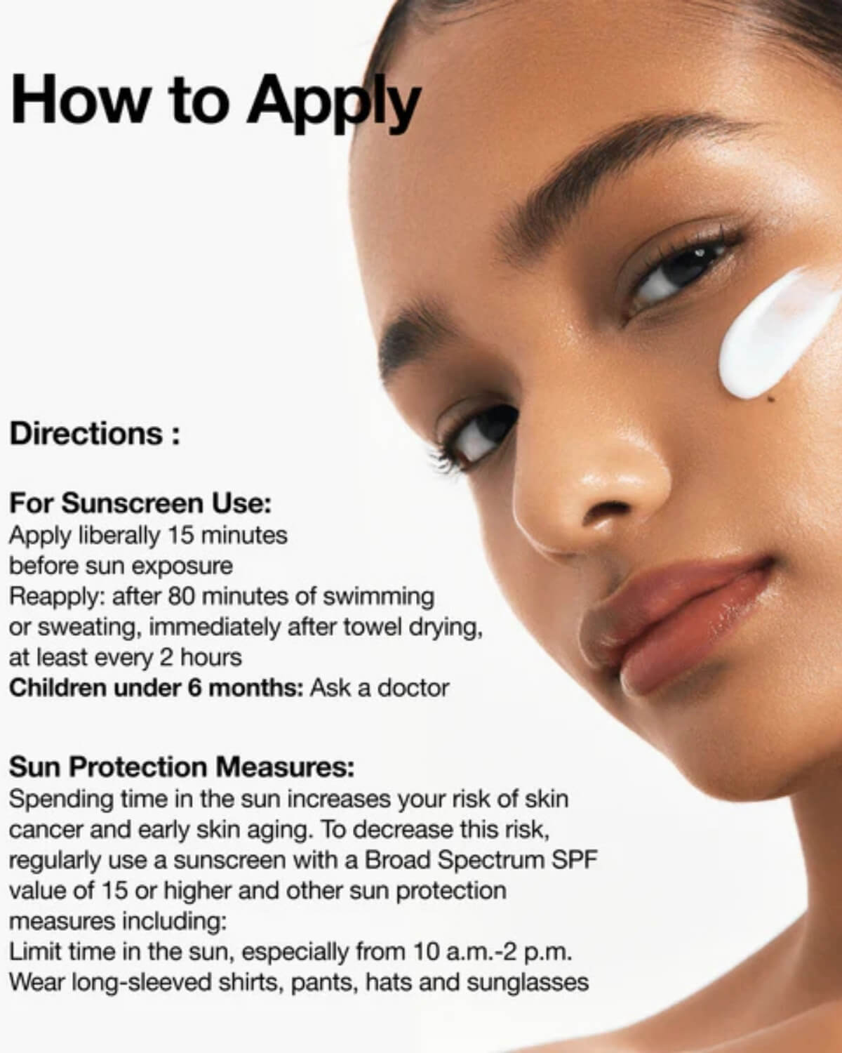 Anua Zero-cast Moisturizing Finish Sunscreen, infographic about how to apply - 15 minutes before sun exposure and reapply after 80 minutes