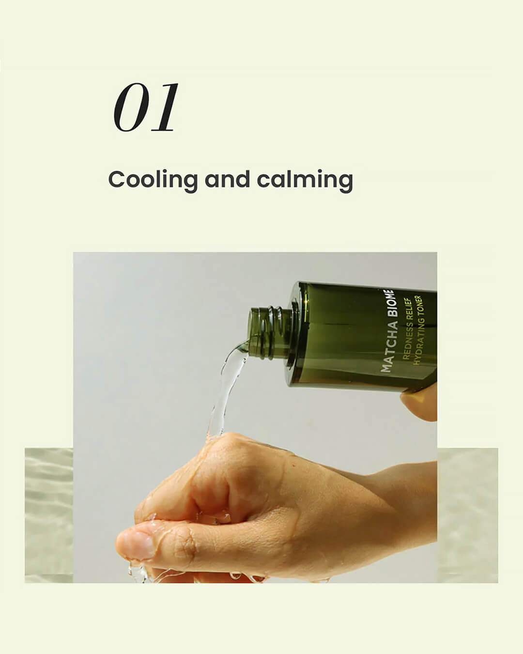 Heimish Matcha Biome Redness Relief Hydrating Toner Pouring onto Hand Ohlolly Korean Skincare
