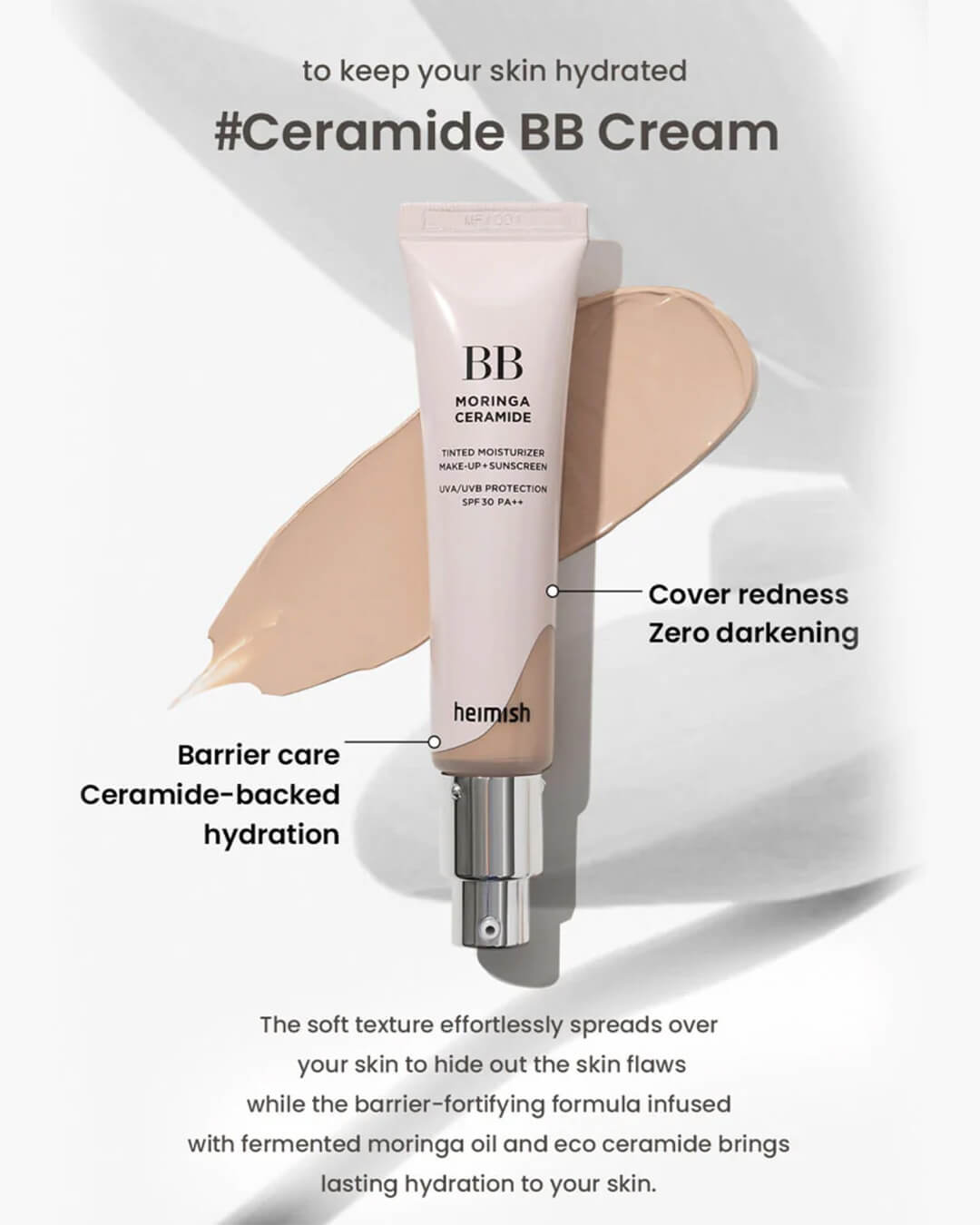 Heimish Moringa Ceramide BB Cream_Base Shade for Hydrated + Evenly-Toned Skin