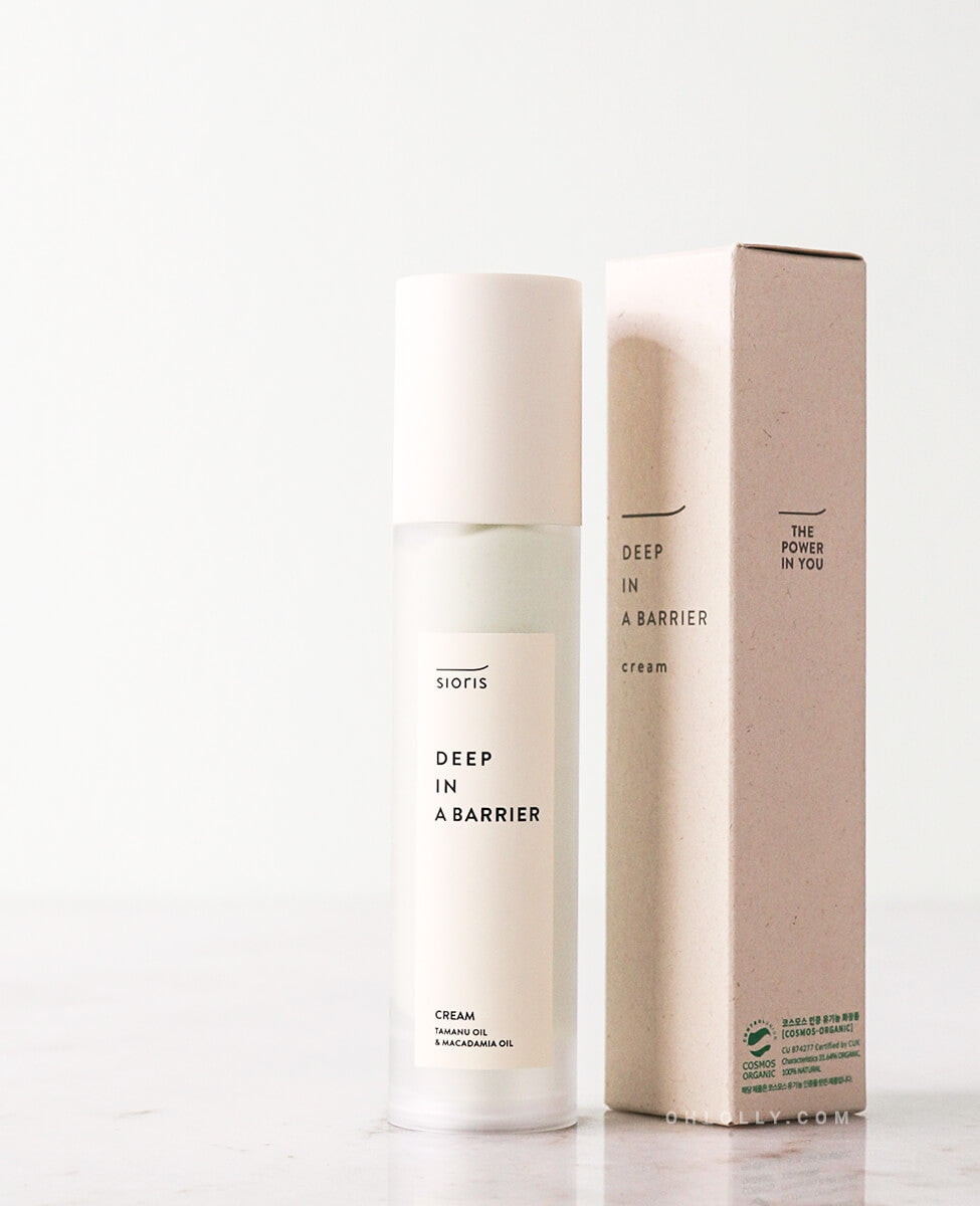 Sioris Deep In A Barrier Cream with green tea extract for hydrating dry tired skin