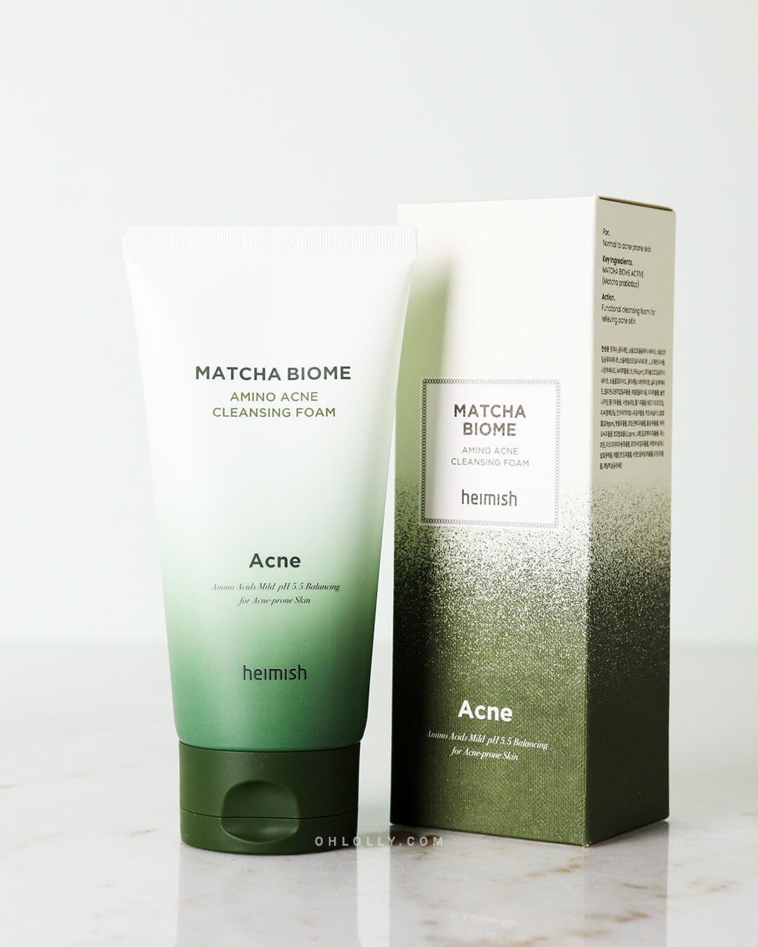 Heimish Matcha Biome Amino Acne Cleansing Foam Ohlolly Korean Skincare Cleanser