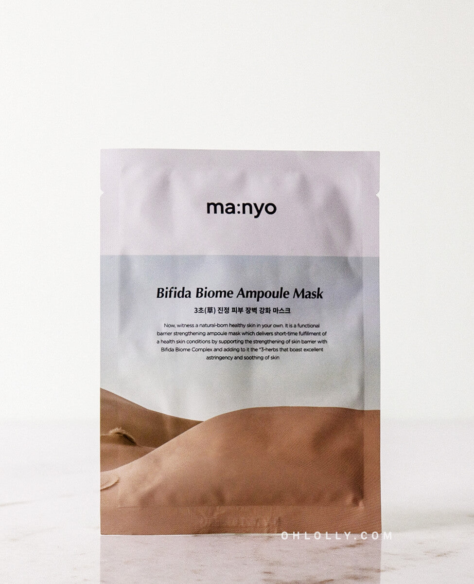 ma:nyo Bifida Biome Ampoule Mask_Fortifying Sheet Mask, product on tabletop