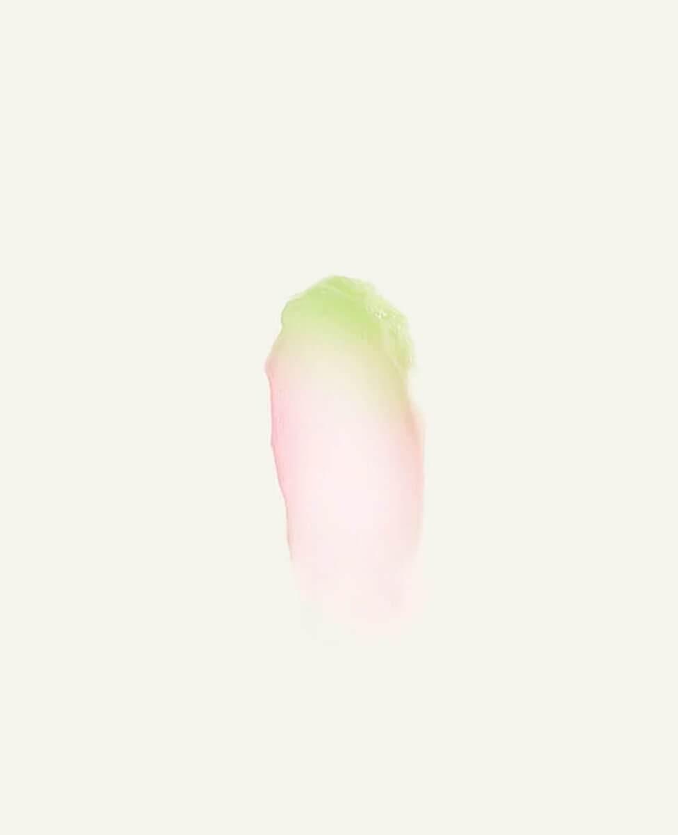 ma:nyo Our Vegan Color Lip Balm Green Pink_Hydrating, Color-matching Lip Balm, product texture color pink and green