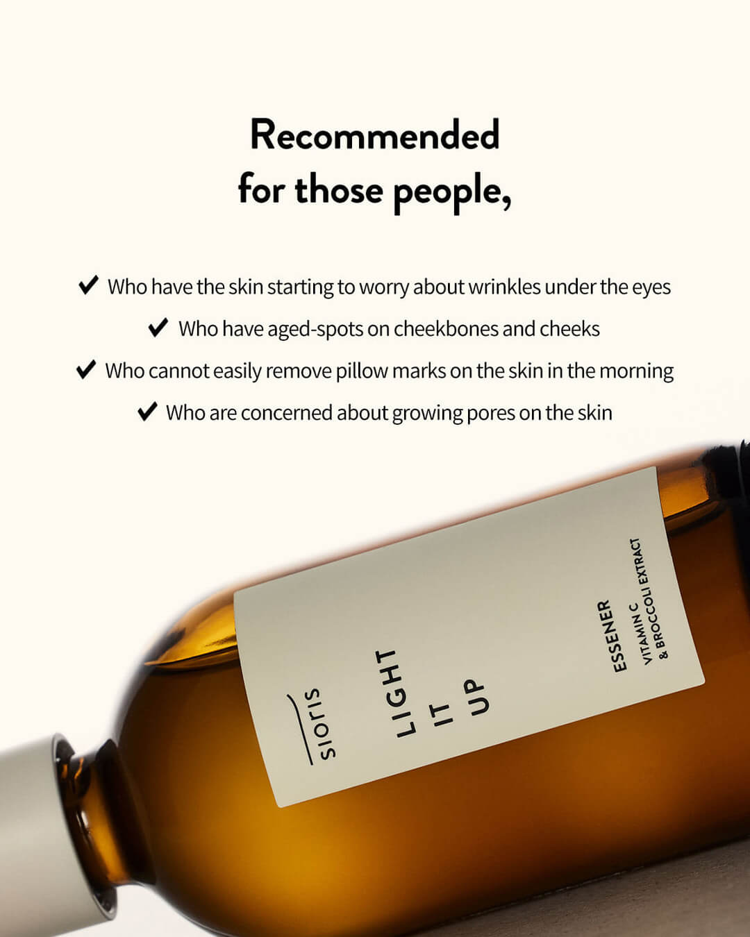 Sioris Light It Up Essener with vitamin C for improving skin tone and elasticity, vegan with natural ingredients