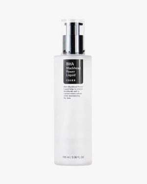 Full bottle of Cosrx BHA Blackhead Power Liquid, a sebum control and pore-clearing chemical exfoliant for oily skin.