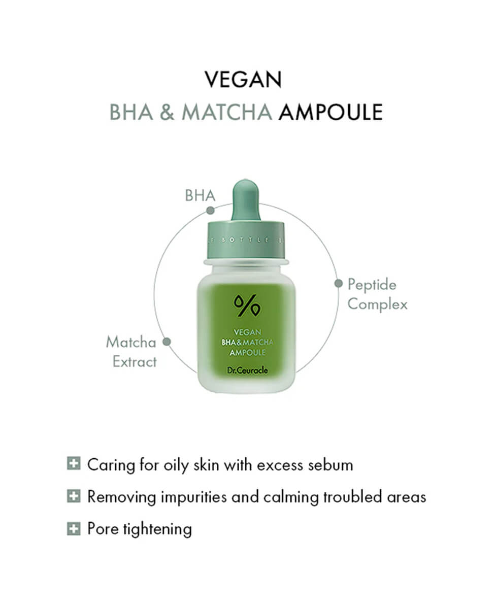 Ohlolly Korean Skincare Dr. Ceuracle Vegan BHA & Matcha Ampoule