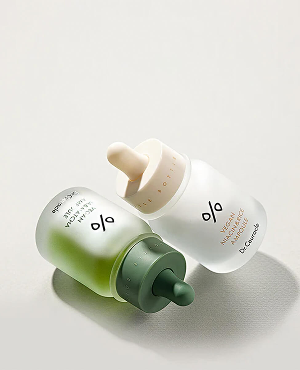 Ohlolly Best Korean Skincare Dr. Ceuracle Vegan Ampoule Duo Niacin & Rice and BHA & Matcha Treatments for All Skin Types