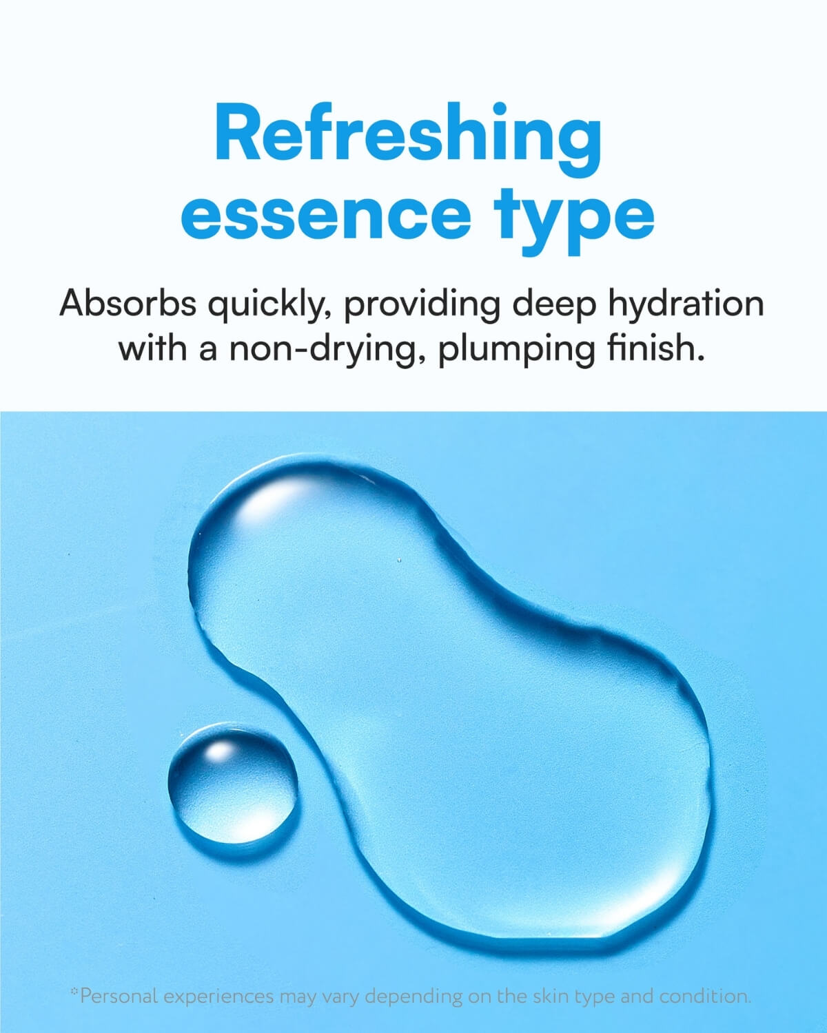 Refreshing essence type texture of Face Republic toner showing a quick-absorbing, plumping finish.