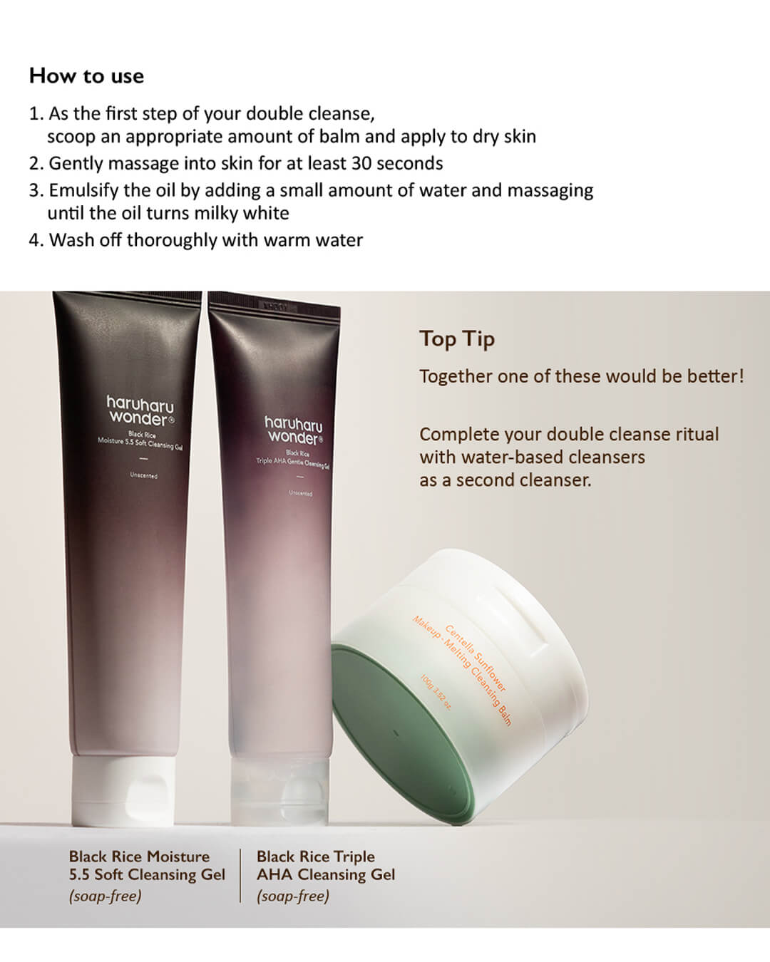 Ohlolly K-Beauty Skincare Haruharu Wonder Centella Sunflower Makeup Melting Cleansing Balm