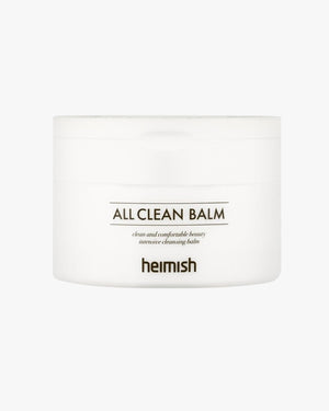 Heimish All Clean Balm, a popular K-Beauty intensive cleansing balm. Simple white tub packaging.