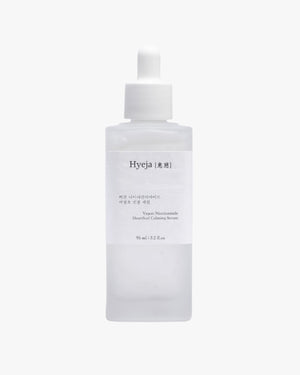 Full bottle of Hyeja Vegan Niacinamide Heartleaf Calming Serum 95ml. Clear serum for sensitive skin.