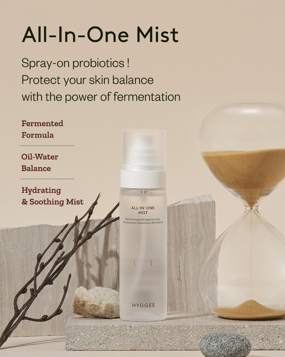 Hyggee All-In-One Mist_Hydrating and Balancing Facial Toner Mist with Probiotics