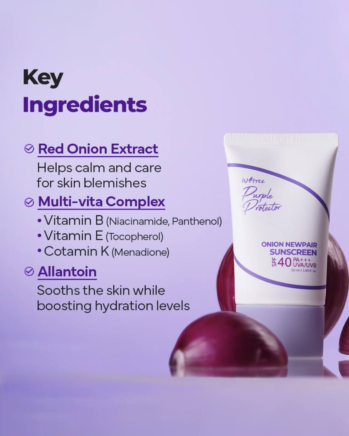 Isntree Onion Newpair Sunscreen_Hydrating and Blemish-Soothing Complete Daily Sunscreen