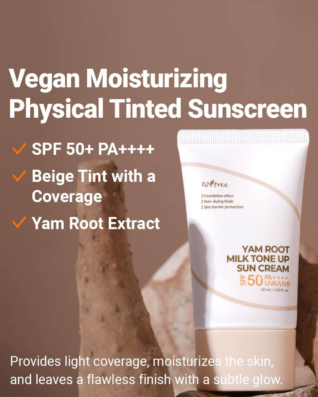 Ohlolly K-Beauty Skincare Isntree Yam Root Milk Tone Up Sun Cream