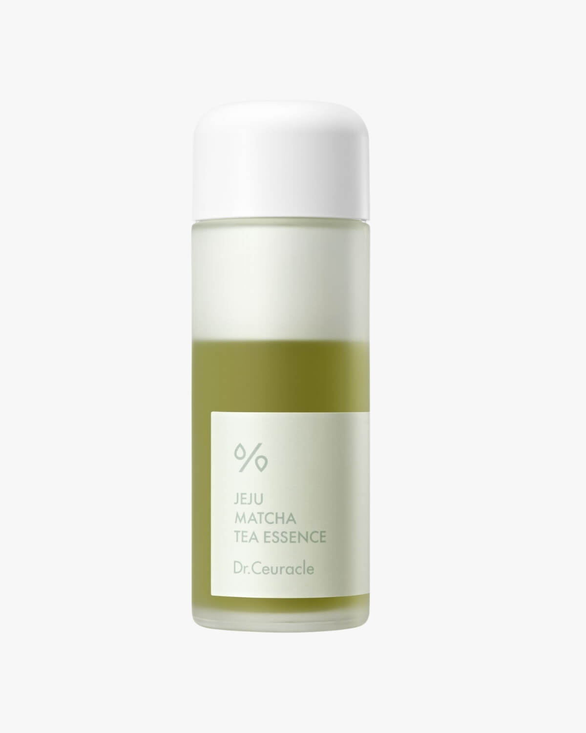 Bottle of Dr. Ceuracle Jeju Matcha Tea Essence, a dual-phase green tea facial treatment for skin soothing.