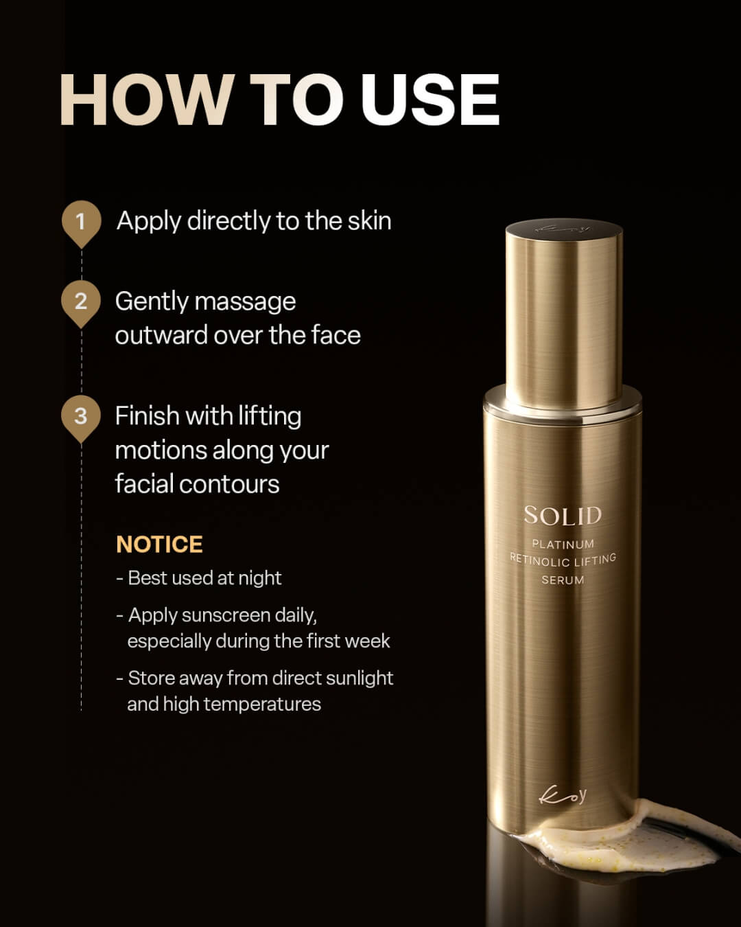Cream to serum multi-emulsion texture with non-irritating yellow micro-beads for sensitive skin.