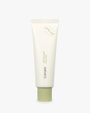 Luvum Calming Repair Cica Cream, 50ml tube. Soothing face moisturizer for sensitive and damaged skin repair.