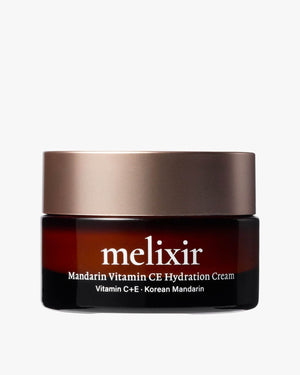 Melixir Mandarin Vitamin CE Hydration Cream jar on white background