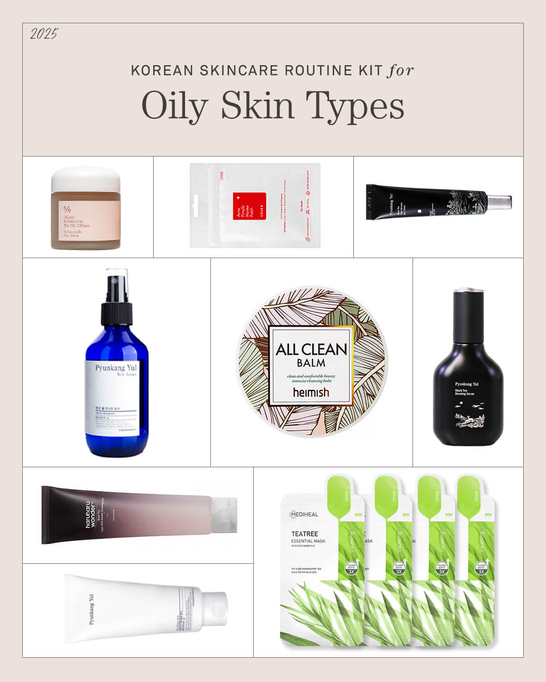 Ohlolly K-Beauty Korean Skincare Routine Kit for Oily Skin Types